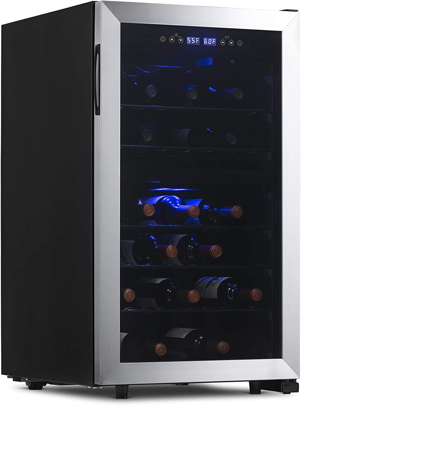 Restored Newair NWC043SS00-RB Freestanding Dual Zone Wine Fridge, 43 Bottles, Stainless Steel (Refurbished)