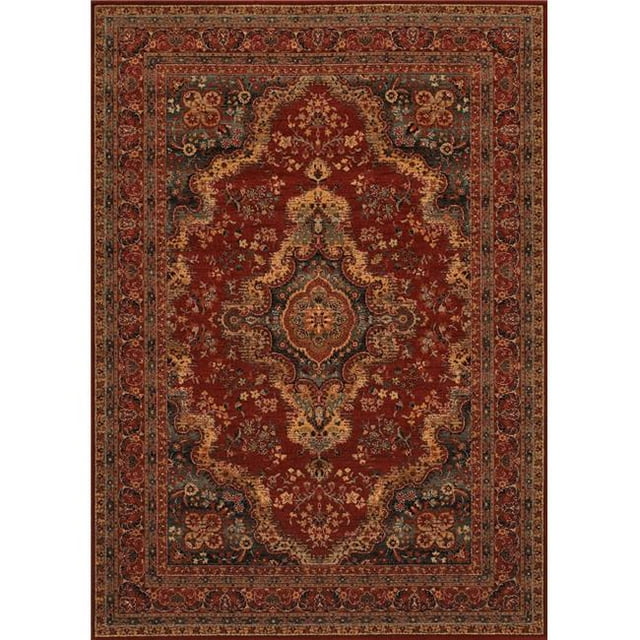 Couristan 10673097066100T 6 ft. 6 in. x 9 ft. 10 in. Old World Classics Kerman Med Rectangle Area Rug - Burgundy