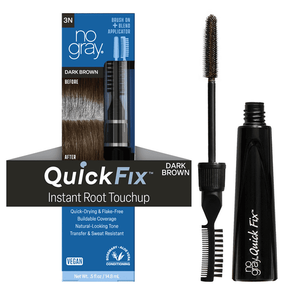 No Gray Quick Fix Instant Temporary Root Touch Up Wand, Dark Brown, 0.5 fl oz
