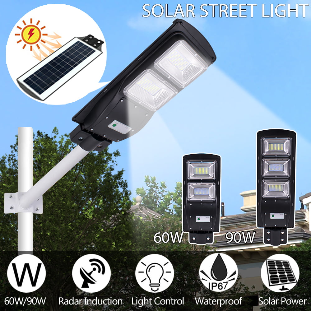 LED Solar Lights Radar Induction PIR Motion 60W 90W IP67 for Street Garden Yard 