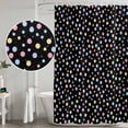 thumbnail image 5 of Colorful Polka Dot Shower Curtain, Waterproof Shower Curtains for Bathroom, Modern Minimalist Geometric Black Washable Fabric Bathtub Curtain Set Bath Decor with 12 Hooks Extra Long 72"x96", 5 of 8