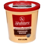 Shullsburg Creamery Bacon Cheddar Spreadable Cheese Spread, 13 oz, Tub, Refrigerated