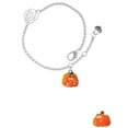 thumbnail image 2 of Delight Jewelry Resin Funny Grr! Pumpkin Silver-tone Rose Link Chain Bracelet, 6.25"+1.75" Extender, 2 of 4