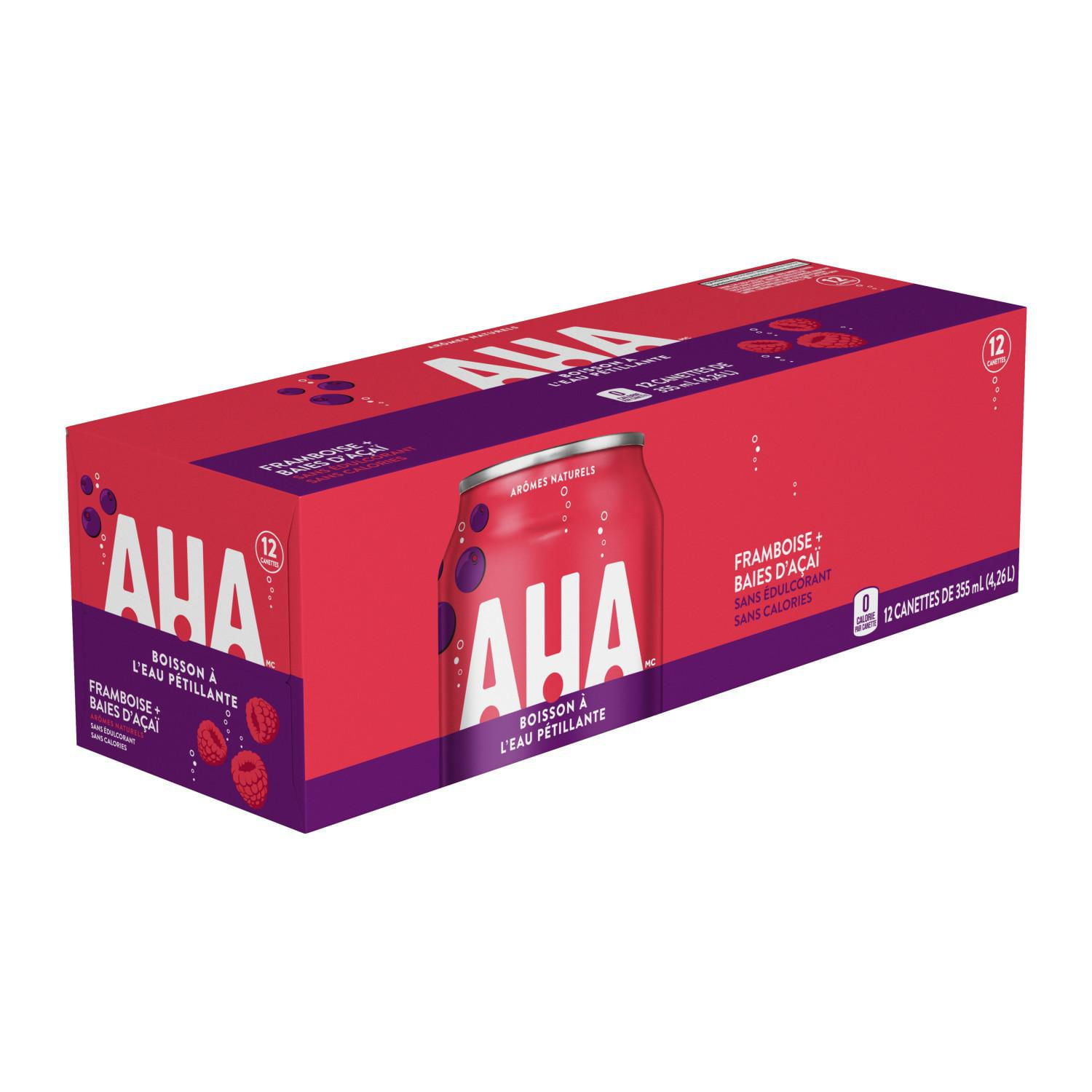 AHA Raspberry + Acai Fridge Pack Cans, 355 mL, 12 Pack