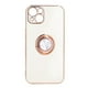 thumbnail image 1 of Funda para teléfono móvil para iPhone 13 con soporte de anillo chapado en brillo de oro rosa, funda protectora para teléfono de TPU flexible ultrafina, color blanco, 1 of 5