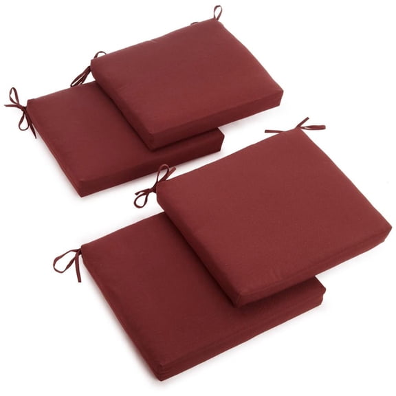 Blazing Needles 93454-4CH-TW-RR 20 x 19 in. Solid Twill Chair Cushions, Ruby Red - Set of 4