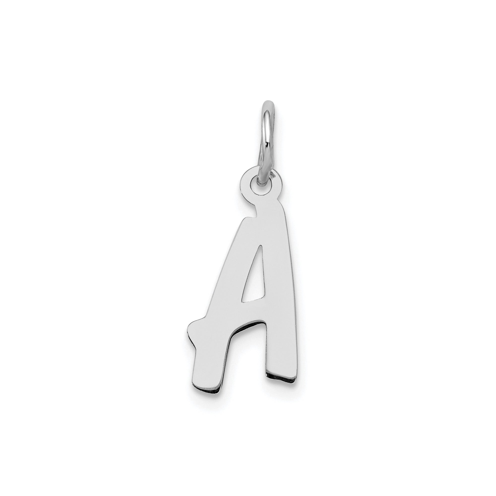 Sterling Silver Block Letter A Pendant Charm for Necklace or Bracelet, Polished Alphabet Jewelry for Women or Unisex, Personalized Initial Accessory for Everyday Wear