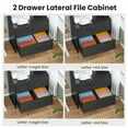 thumbnail image 5 of File Cabinet with Power Outlets and LED Lights, Vertical Filing Cabinet with 2 Lockable Drawers, Large Cabinet with Glass Doors for Office, Black, 5 of 8