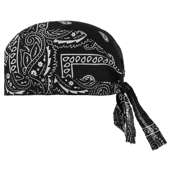 Women Mens Soft Cotton Chemo Cancer Beanie Headscarf Cover Sweat Wicking - black