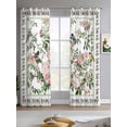 thumbnail image 2 of Pink Spring Floral Sheer Curtains 84 Inch Length 2 Panels Set for Living Room/Bedroom, Elegant Pastoral Flowers Birds Watercolor Kitchen Curtains Grommet Curtains Window Treatments 42"x84"x2, 2 of 7