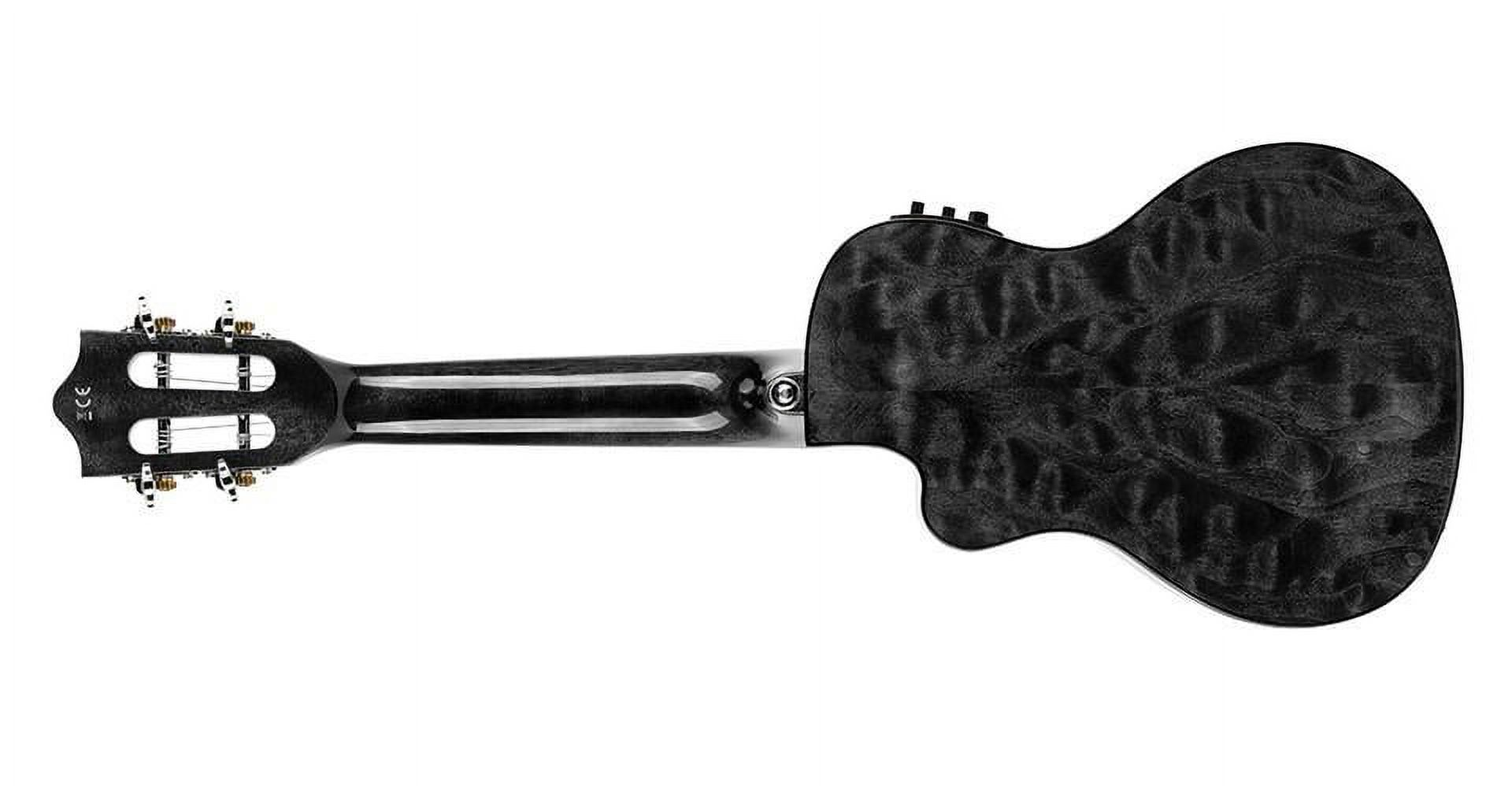 Lanikai QM-BKCEC Quilted Maple Black Stain Concert Acoustic-Electric Ukulele