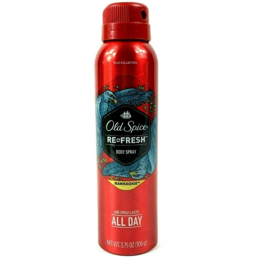 3 Pack Old Spice Refresh Body Spray, Hawkridge 3.75 oz