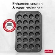 GoodCook PRO Nonstick Steel Mini Muffin Pan , 24 Cup, Gray