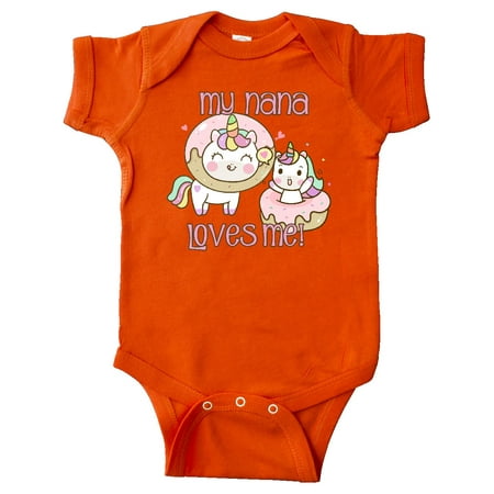 

Inktastic My Nana Loves Me Unicorn Gift Baby Boy or Baby Girl Bodysuit