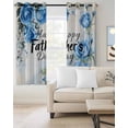 thumbnail image 2 of Happy Father's Day Blackout Curtains for Bedroom Living Room Darkening Curtains 90 Inch Blue Spring Garden Floral Black Out Window Curtain Privacy Insulated Window Treatment Grommet Drapes 52"x90"x2, 2 of 9