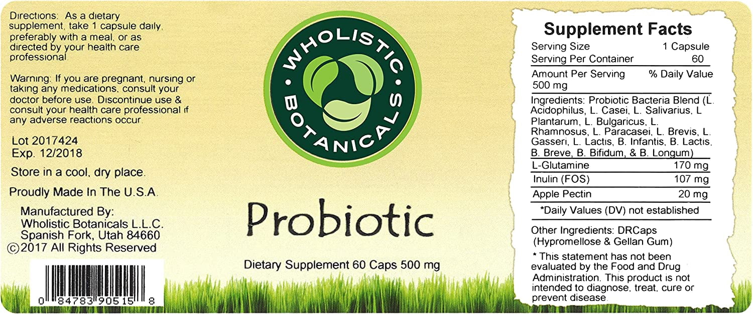 Wholistic Botanicals Probiotic Capsule 60 ct.