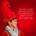 thumbnail image 3 of Skeleteen Funny Christmas Elf Hat - Red and Green Jolly Velvet Holiday Elven Novelty Costume Hats with Jingle Bell Designs, 3 of 6