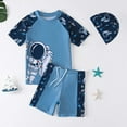 thumbnail image 2 of MEZZALL Toddler Swimsuit Boy 3 Piece Boys Swim Set Short Sleeve Boys Swim Shirt Boy Swim Trunks Rash Guard Bathing Suits Soft Baby Wear, 2 of 3