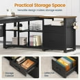 thumbnail image 7 of 71"  L Shaped  Executive Desk with Power Outlets, Modern Office Desk with File Drawers and Pegboard, Large Computer Desk, Walnut, 7 of 7