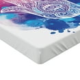 thumbnail image 2 of Ambesonne Evil Eye Fitted Sheet, Watercolor Hamsa Art, Twin XL Size, Pink Blue White, 2 of 3