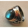thumbnail image 3 of Labradorite Mans Ring, Natural Blue Fire Labradorite, Unisex Ring, Silver Jewelry, 925 Silver Ring, Birthday Gift, Heavy Men Ring, Arabic Design, Ottoman Style Ring, Christmas, Turkey Mens Signet Ring, 3 of 6
