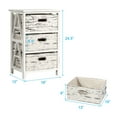 thumbnail image 2 of Gymax Chest w/3 Fabric Drawers Vintage Wood Frame End Table Side Sofa Table Nightstand, 2 of 10