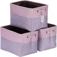 thumbnail image 1 of 3-Pack Large Storage Basket Set  Trunk Organizer  Clothes Toys Bin  15 x 10 x 10 Inches  Big Rectangular Canvas Fabric Collapsible, 1 of 7