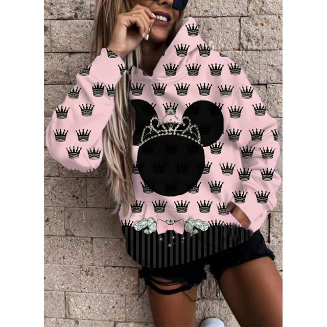 Diseño Original Disney Sudadera con capucha Gedruckt Mickey Spice Sudadera con capucha Dibujos animados Top Vielseitig Sudadera Modo Sudadera con capucha Frauen xuanjing unisex