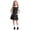 Black, variant on Toddler Girls Pinafore Dress Sleeveless A-Line School Jumper with Bow Decorated Pockets Girls Uniform Wear