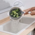 thumbnail image 1 of TIMIFIS Plastic Plates Double Layer Strainer Basket with Water Release Ergonomic Grip Versatile for Kitchen Use Rinse and Serve Produce Vegetables Kitchen Gadgets, 1 of 6