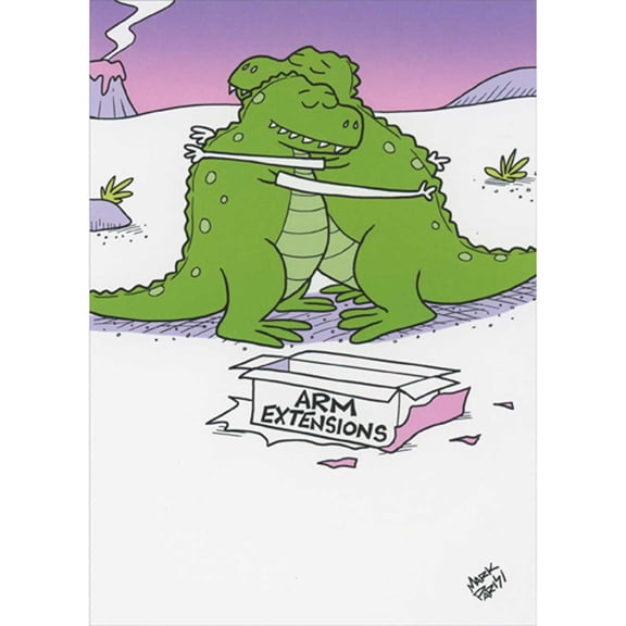 Oatmeal Studios Dinosaurs Using Arm Extensions Funny Birthday Card
