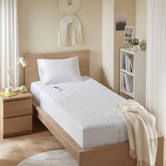 Twin Heated Mattress Pad,White
