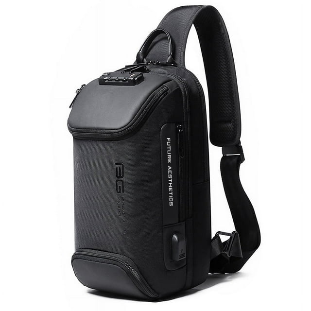 Bolso de pecho para hombre, estilo empresarial, antirrobo, bolso de hombro, tecnología USB, ligero, para exteriores, bandolera para hombre