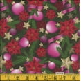 thumbnail image 2 of Mook Fabrics Christmas Pink Ornaments and Ribbons Poinsettias 100% Cotton Fabric By the yard, 2 of 3