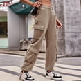 thumbnail image 5 of Parachute Pants For Women Drawstring Elastic Waist Ruched Baggy Cargo Pants Multiple Pockets Jogger Pant Womens Pants Suite Casual Work Pants Women Straight Leg Dress Pants for Women Business Casual, 5 of 7