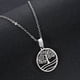 thumbnail image 5 of Zhuge Collar con colgante, hecho a mano para hombres y mujeres, collar de acero inoxidable con forma de árbol de la vida hueco circular simple, cadena de clavícula (oro), 5 of 5