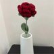thumbnail image 4 of Crochet Flowers Bouquet Handmade Knitted Red Rose Flower Artificial-Fake Flower Wedding Party Home D, 4 of 5