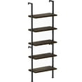 thumbnail image 2 of 5-Tier Storage Display Rack,Bookcase, Wall-mounted Wood Shelves Bookshelf with Metal Frame, Open Storage Rack Shelving Organization Retro Wall Decor Furniture for Home and Office, 2 of 6