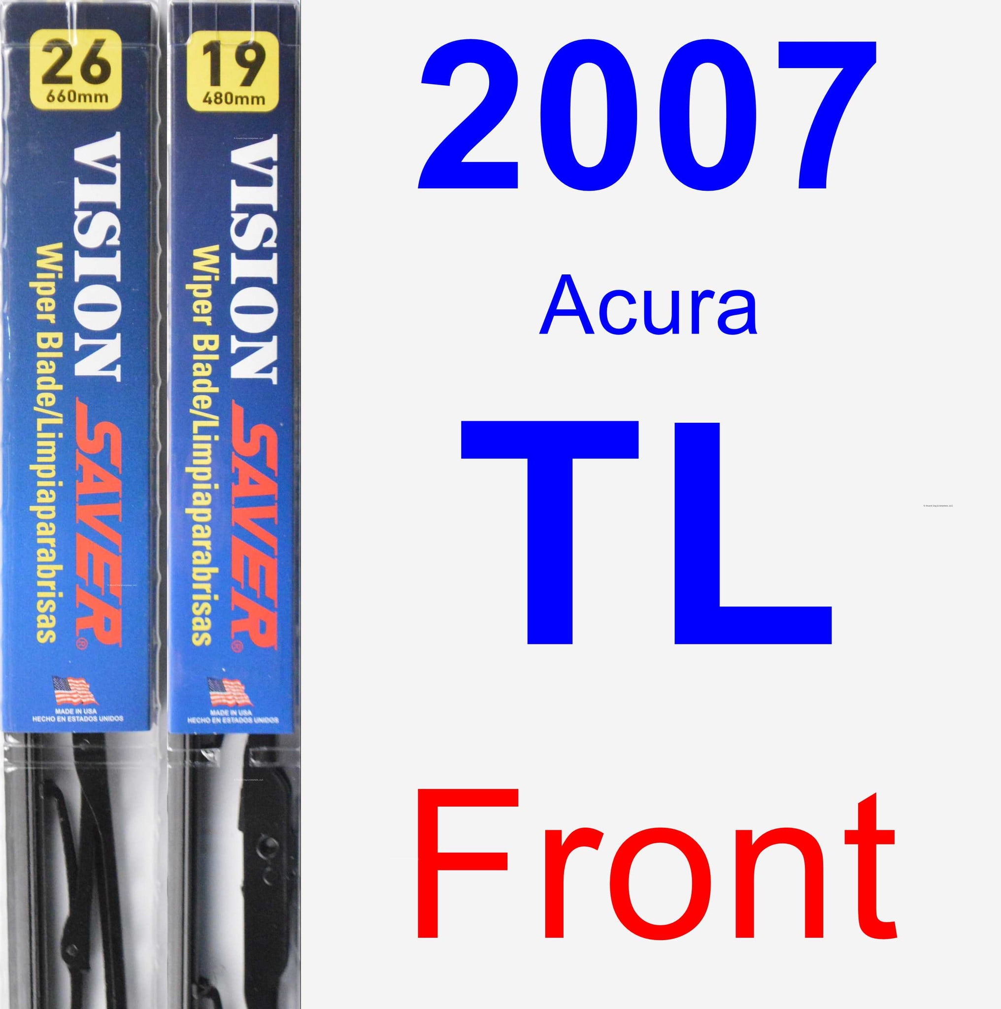 2007 Acura TL Wiper Blade Set/Kit (Front) (2 Blades) Vision Saver