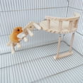 thumbnail image 2 of Hamster Wood Playground Activity Platform with Wooden Climbing Ladder Swing Stand Chew Toy for Rat Gerbil Small, 2 of 10