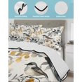 thumbnail image 4 of Quilts Full Size, Vintage Botanical Soft Comforter Bedding Set for Bed, Yellow Grey Spring Floral Birds Lightweight Quilted Bedspread with Pillow Cover(2 Pieces) for All Season, 78x90 Inch, 4 of 6