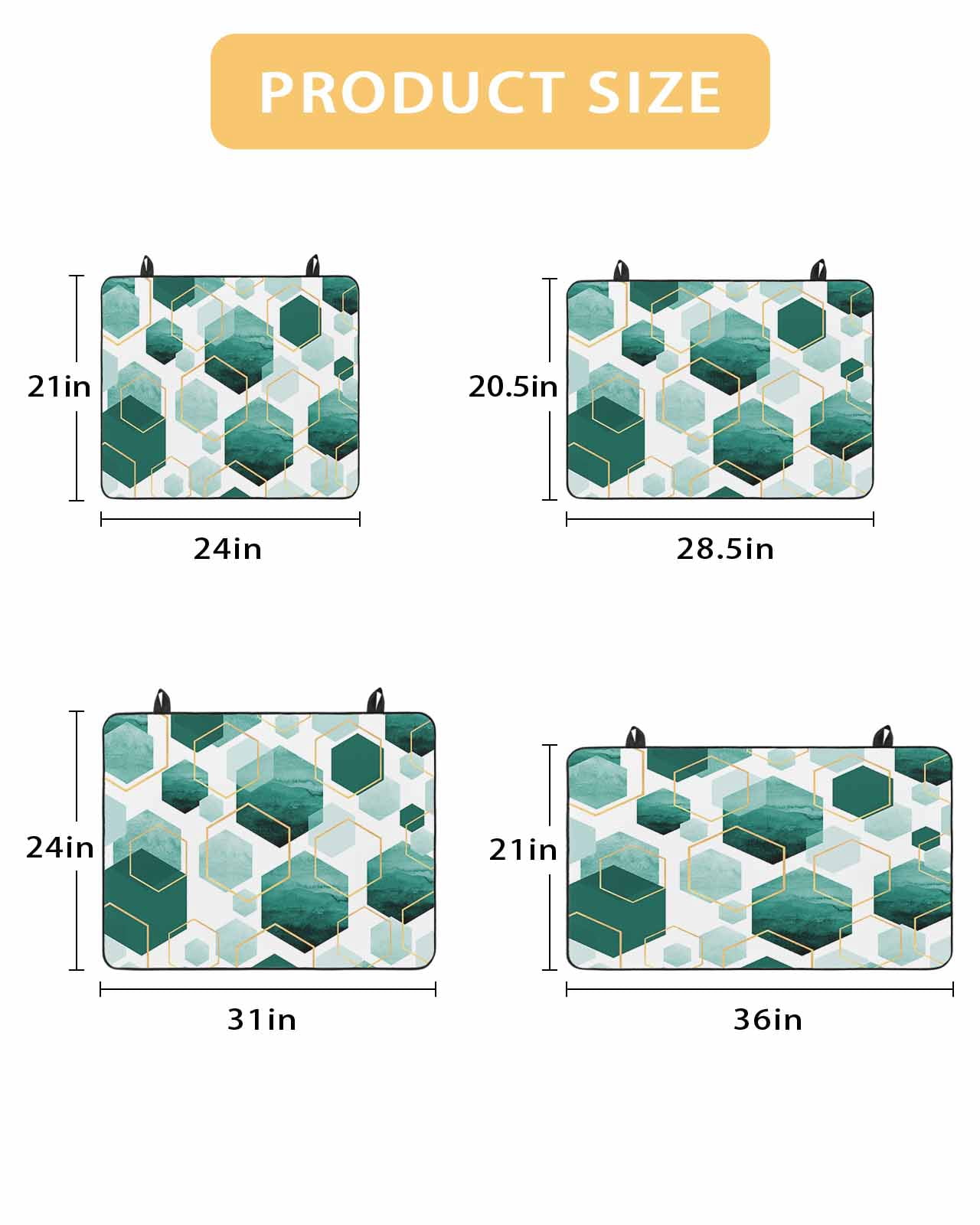 nqOlkjepod Large Induction Cooktop Protector Mat 24"x21", Turquoise Geometric Stove Top Covers for Electric Stove, Gold White Hexagon Modern Decorative Stove Burner Cover Mats, Glass Top Stove Cover