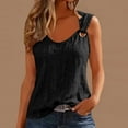 thumbnail image 2 of UPPADA Womens Sleeveless Tank Top V Neck Asymmetrical Strap with Ring Detail Loose Fit Casual Blouse for Summer Daily Wear,black tank tops XXL, 2 of 7