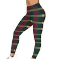 thumbnail image 6 of Roncen Women's Christmas Plaid Print Stretchy Leggings - High-Waist Elastic Waistband Fitness & Running Pants with Tummy Control, Side Pockets for Casual Wear, 6 of 9
