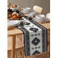 thumbnail image 3 of Hokiten Table Runners 70 Inches Long Dress Scarves, Gray Boho Farmhouse Coffee/Dining/Kitchen Table Decor, Holiday Table Runner, Southwest Aztec Country Geometric Aesthetic 13x70 Inch, 3 of 7