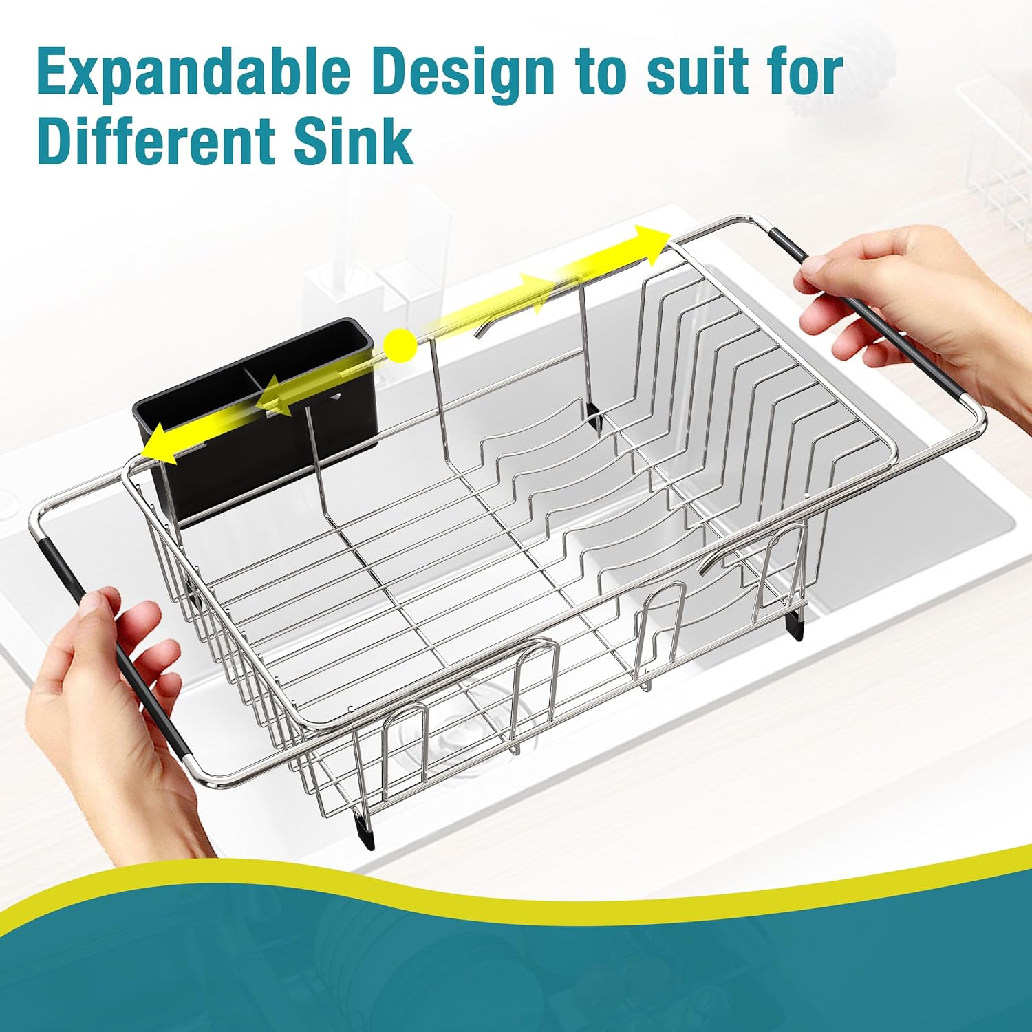 Dish Drying Rack in Sink Expandable Stainless Steel Dish Drainers for Kitchen Counter Dish Dryer Rack for Inside Sink