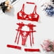 thumbnail image 4 of Conjunto de sujetador y ropa interior sexy con perspectiva de malla y bordado soluble en agua para niñas de Europa y Estados Unidos, 4 of 5