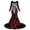 White, variant on Xijirk Women Halloween Skull Rose Embroidered Maxi Dress Long Sleeve Round Neck Velvet Trailing Hem Outfit for Cosplay Party Festival Casual Gathering Wear,XL