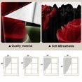 thumbnail image 3 of Red Rose Kitchen Window Curtains, Swag Curtains Valance for Bedroom Living Room Bathroom, Vintage Abstract Garden Flower Floral Black Rod Pocket Window Treatment Curtain Block Drapes 2 Panels 28"x36", 3 of 9
