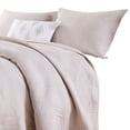 thumbnail image 3 of 3 Piece Microfiber Full Size Quilt Set with Geometric Print, Cream - Saltoro Sherpi, 3 of 6
